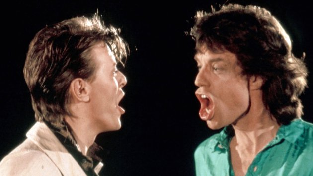 Photo of Mick JAGGER and David BOWIE and ROLLING STONES
